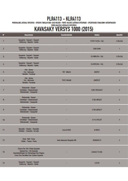 Gıvı Plr4113 Kawasakı Versys 1000 (15-17) Yan Çanta Taşıyıcı