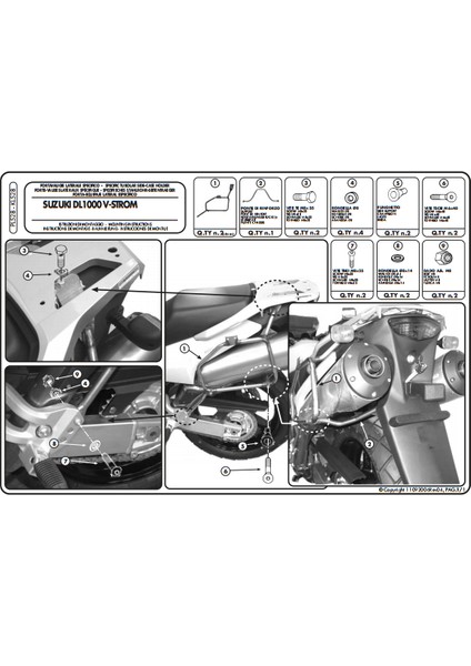 Kl528 Suzukı Dl 1000 V-Strom (02-11) - Kawasakı Klv1000 (04-10) Yan Çanta Taşıyıcı