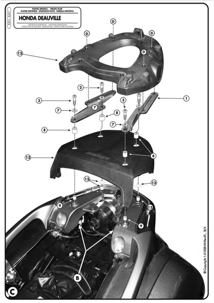 K221 Honda Nt 700 Deauvılle (06-12) Arka Çanta Taşıyıcı