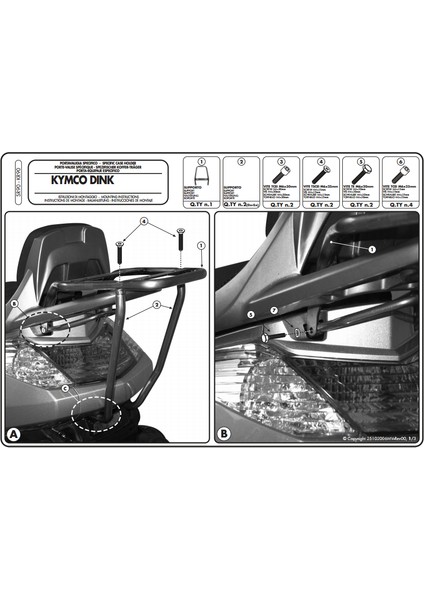 Kr90 Kymco Dınk 125-200ı (06-16) Arka Çanta Taşıyıcı