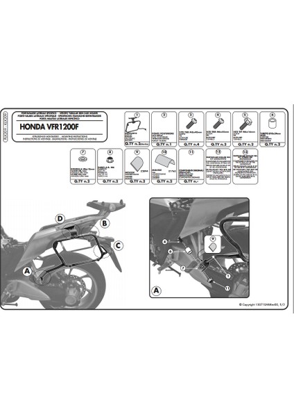 Klx209 Honda Vfr 1200 F (10-16) Yan Çanta Taşıyıcı
