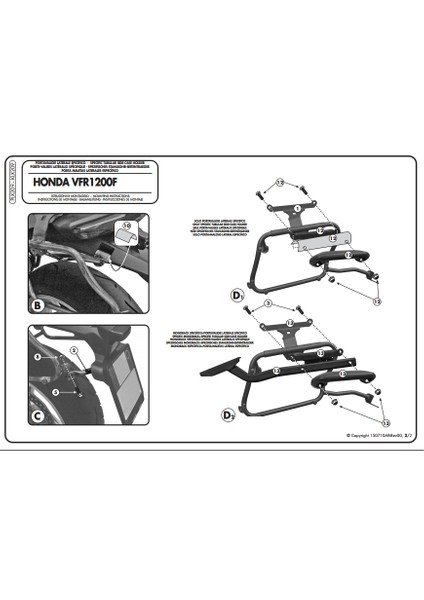 Klx209 Honda Vfr 1200 F (10-16) Yan Çanta Taşıyıcı