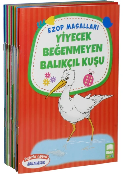 Ezop Masalları Seti 1. ve 2. Sınıflar İçin Düz Yazılı (10 Kitap)- Ezop