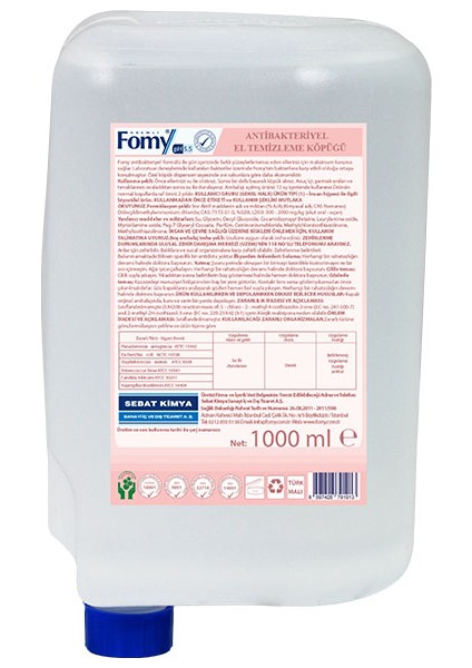 1000 Ml Antibakteriyel Köpük