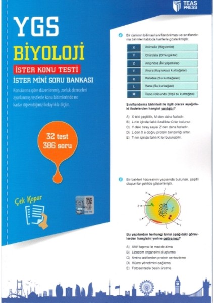 Teas Press-Sınav Yayınları Ygs Biyoloji Yaprak Test Çek Kopar