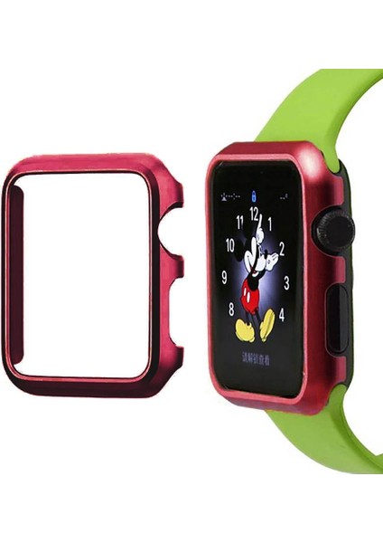Apple Watch Uyumlu 2 42Mm Sert İnce Rubber Kılıf Watc 2 42Mm + Kırılmaz Cam