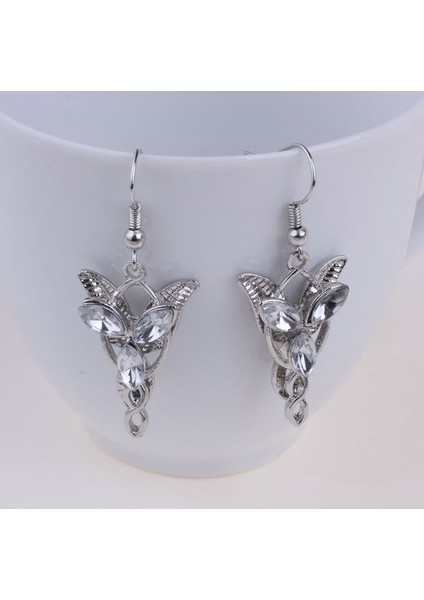 Lord Of The Rings Arwen Evenstar Akşam Yıldızı Elf Zirkon Kolye Küpe Set