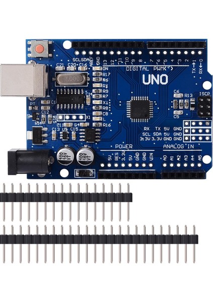 Arduino UNO R3 Yeni Versiyon + Breadboard + Jumper + USB Kablo