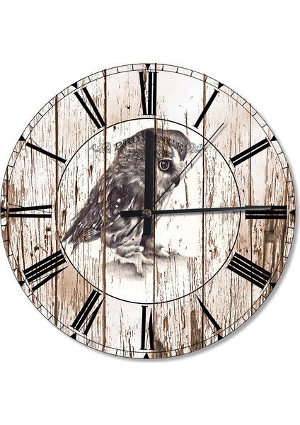 Düşünen Baykuş Ahşap Duvar Saati
