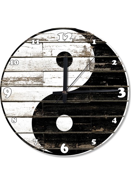Yin Yang Denge Ahşap Duvar Saati
