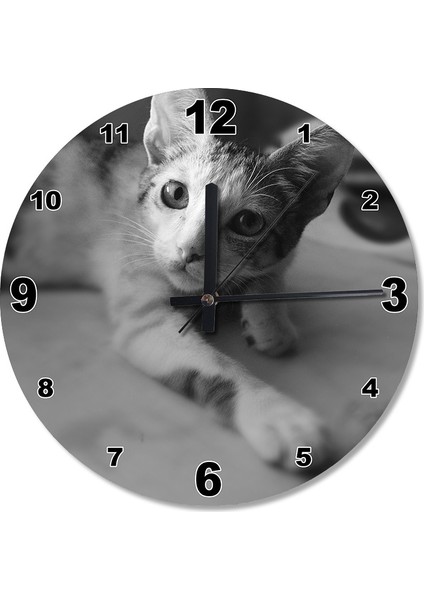 Kedi Oyunu Ahşap Duvar Saati