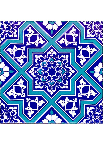 20x20 Cm Ac 12 Selçuk Yıldız Geçme Desenli Çini Karo