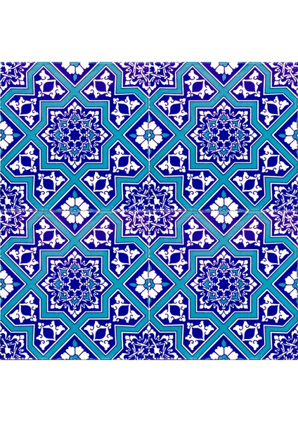 20x20 Cm Ac 12 Selçuk Yıldız Geçme Desenli Çini Karo
