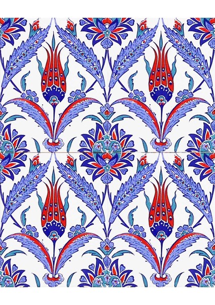 20x25 Cm AC 1002 Kütahya Çinisi Lale Desenli Çini Karo