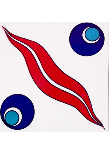 20x20 Cm SP 14 Kütahya Çinisi İznik Desenli Çini Karo