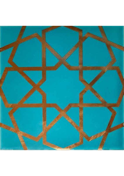 20x20 Cm SP 89 Turkuaz Metalik Kütahya Çini Karo