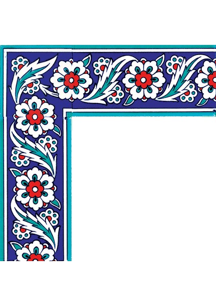 10x20 Cm KS 8 İznik Çiçek Desenli Seramik Çini Bordür fiyatları