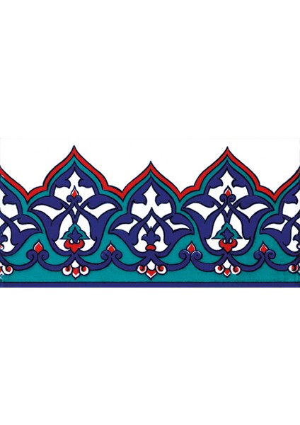 10x20 Cm KS 13 Osmanlı Taç Desenli Seramik Çini Bordür