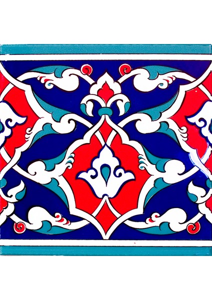20x20 Cm KS 5 Osmanlı Rumi Desen Seramik Çini Bordür