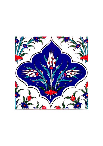 20x20 Cm Ac 45 Kütahya Çinisi İznik Desenli Çini Karo