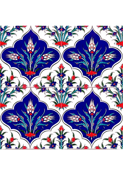 20x20 Cm Ac 45 Kütahya Çinisi İznik Desenli Çini Karo
