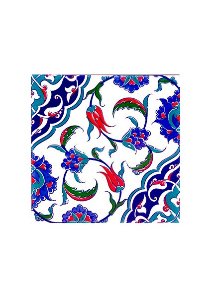 20x20 Cm Ac 44 Osmanlı İznik Desen Kütahya Çini Karo