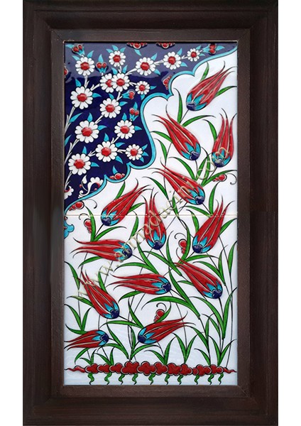 20x40 Cm ED 150 Lalezar El dekoru Çini Pano