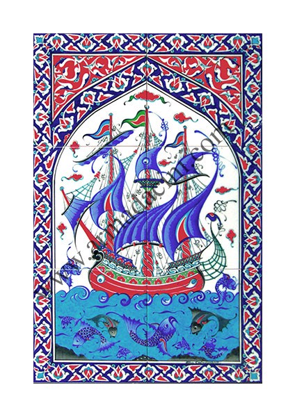 40X60 Cm Ed 500 Osmanlı Kalyon Eldekoru Çini Pano fiyatları