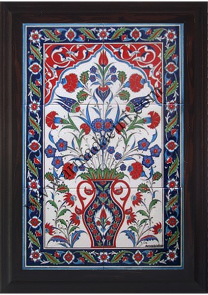 40x60 Cm ED 511 Saksılı El dekoru Çini Pano