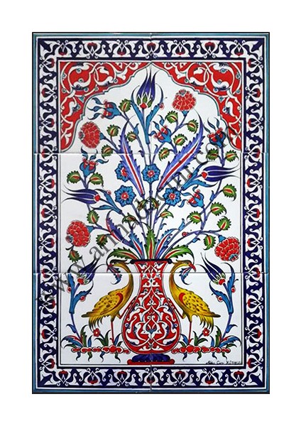 40x60 Cm ED 513 Sarı Sülünlü El dekoru Çini Pano fiyatları