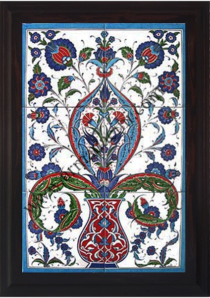 40x60 Cm ED 518 Saksılı hançerli El dekoru Çini Pano