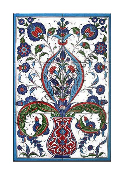 40x60 Cm ED 518 Saksılı hançerli El dekoru Çini Pano fiyatları