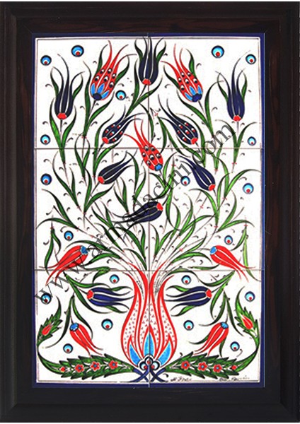 40x60 Cm ED 522 Lalezar El dekoru Çini Pano