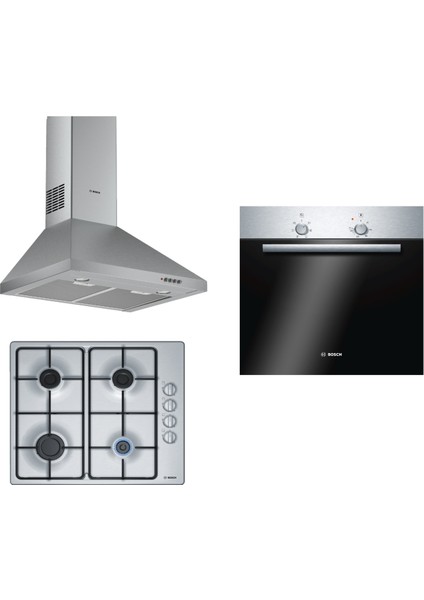 Eco 3lü Ankastre Set (Bosch HBF 010BR1 T Fırın  Bosch PBP6C5B80L Inox Ocak  Bosch DWP64CC50T 60cm Davlumbaz)