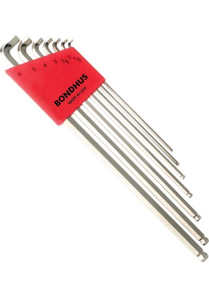 16792 Bodur Kafa Uzun Boy Metrik Ölçü Top Başlı Allen Anahtar Seti Krom İzole 7 Parça