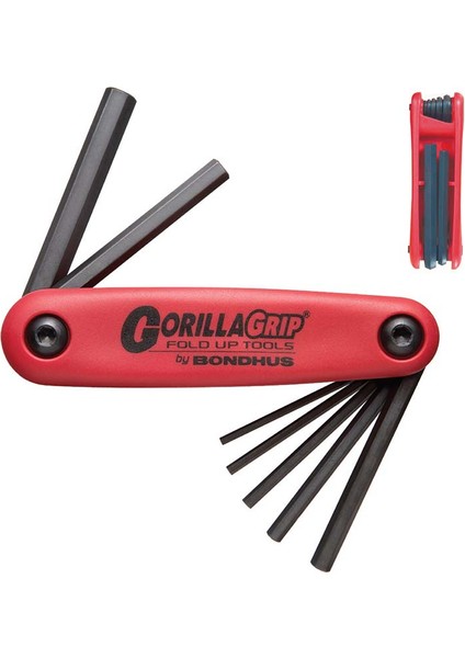 12587 Gorillagrip Katlanır Tip Metrik Ölçü Allen Anahtar Seti Proguard İzole 7 Parça
