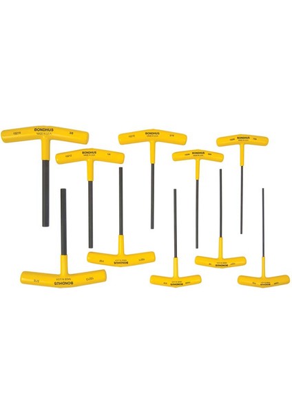 15238 İnç Ölçü T Sap Allen Anahtar Seti Proguard İzole 10 Parça Boy 152Mm