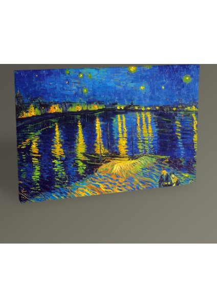 Vincent Van Gogh-Rhone Nehrinde Yıldızlı Gece Tablo 30 x 20 cm