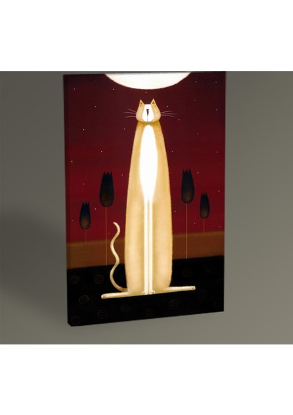 White Cat Tablo 30 x 20 cm