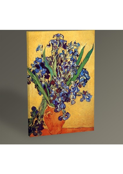 Tablo 360 Vincent Van Gogh Vase Of Irises Against A Yellow Background 30 x 20 cm