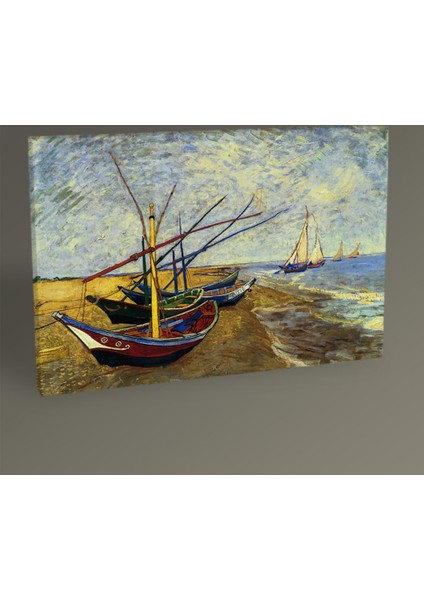 Vincent Van Gogh BalıkÇı Teknelerii Tablo 30 x 20 cm