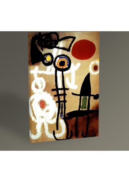 Joan Miro Güneşin Önündeki Adam Ve Kuş 30 x 20 cm