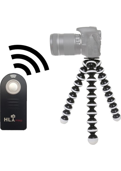 Nikon D5100 İçin HLYpro Gorillapod Tripod + ML-L3 Uzaktan Kumanda