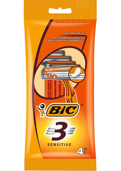 BIC 3 Sensitive / 3 Bıçaklı Tıraş Bıçağı 4’lü Poşet