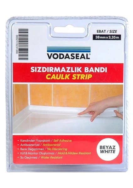 Küvet Kenarı Sızdırmazlık Bandı 38 Mm X 3,35 Beyaz