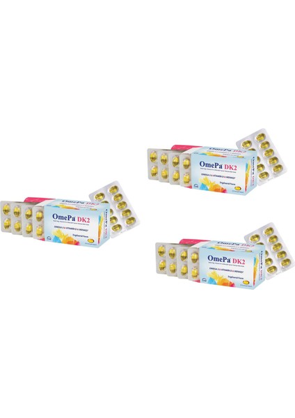 Omepa Dk2 - Vitamin D7 + Mena Q7 - 50 Yumuşak Kapsül - 3 Kutu