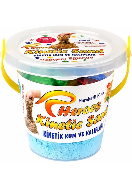 Kinetik Kum Kovalı Set Mavi Renk 1 kg + 6 Parça Oyun Kalıbı modelleri