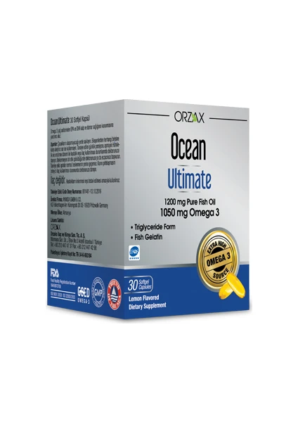 Ocean Ultimate 1050 mg Omega 3 Balık Yağı 30 Kapsül