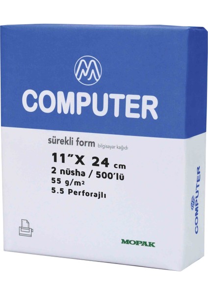 Bilgisayar Kağıdı 11x24/55gr. 2n 5.5perf.500'lu