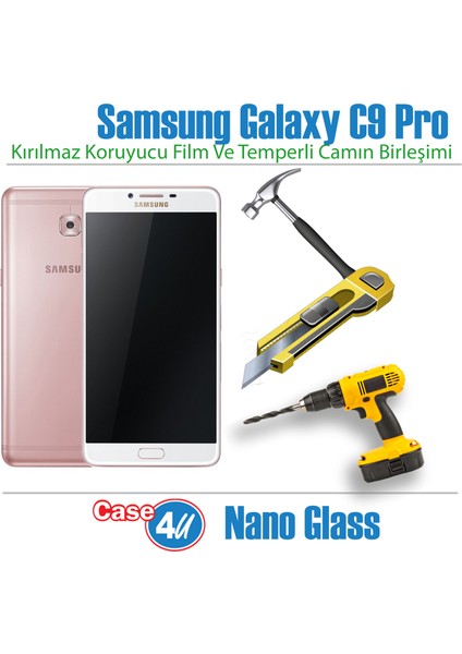 Case 4U Samsung Galaxy C9 Pro Esnek Kırılmaz Nano Cam Ekran Koruyucu